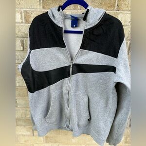 Grey and Black Nike Zip Up